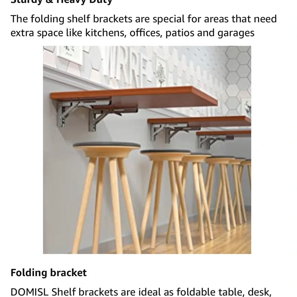 NIB DOMISL 20” Multi Function Stainless brackets - Set of 2 - Picture 7 of 9